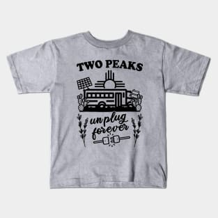 Two Peaks New Mexico Unplug Forever Kids T-Shirt